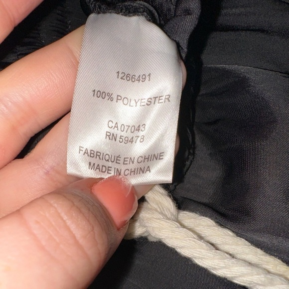 Joie women’s black silky rope drawstring flowy wide leg pants L beach summer - Picture 6 of 8